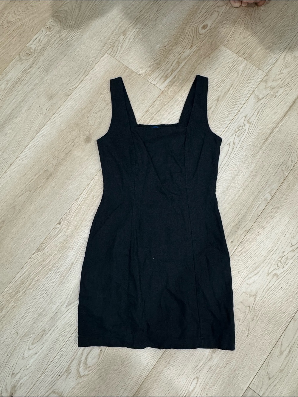 Classic Black Square-Neck Bodycon Dress